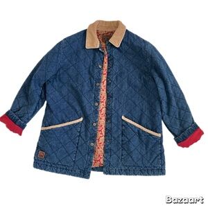 Vintage Ralph Lauren Quilted Paisley Lined Denim women’s jacket size medium